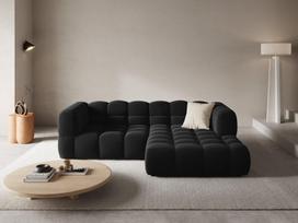 Minkštas kampas Cosmopolitan Design Sky 3, juodas, dešininis