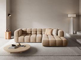 Minkštas kampas Cosmopolitan Design Sky 4, smėlio, dešininis