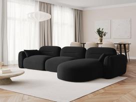 Minkštas kampas Cosmopolitan Design Sydney 4, juodas, dešininis