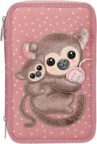 TOPModel - Triple Pencil Case JUICY - Dusky Pink with Orange Dots (413323)