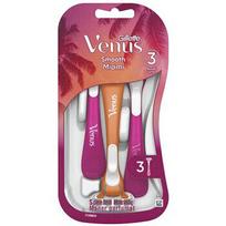 Vienkartiniai skustuvai Gillette Venus Smooth Miami 3 ašmenys Aloe Comfort, 3 vnt. pakuotė