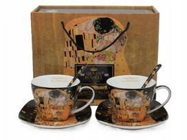 Gustavo Klimto "pabučiavimas" puodelių rinkinys, 2 vnt., 250 ml