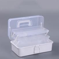 Skaidri siuvimo laikymo dėžutė Plastikinė nešiojama įrankių dėžutė Nauja rankdarbių laikymo dėžutė balta