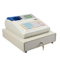 48 klavišų elektroninė kasos aparatas mažoms įmonėms, 8 skaitmenų LED, modernus ir terminio kvito spausdinimo kasos aparatas balta