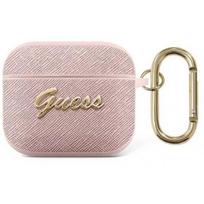 Guess GUA3SASMP Saffiano Script Metal Collection Apple AirPods 3 Pink