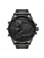 Diesel negabaritinis 57 mm chronografo laikrodis vyrams – daugiasluoksnis plieninis ciferblatas, drąsus pareiškimas laikrodis vakarui, gatvės stiliui ir dideliam įspūdžiui – DZ7468 juoda
