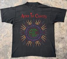 Rare! Alice In Chains Sun Logo T-shirt, Unisex Black T-shirt, Size S-5XL Unisex T-Shirt XXL