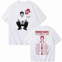 Bruno Marsas The Romantic Tour 2026 Marškinėliai Vyras Moteris Harajuku Trumpomis Rankovėmis Apvalia Kaklo Iškirpte Laisvalaikio Marškinėliai S