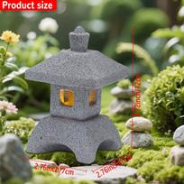 Japoniški žibintai Pagodų statulėlės LED šviesos Zen sodo aksesuarai namams Mini akvariumas žuvytėms Sodo akvariumas Bonsų dekoras