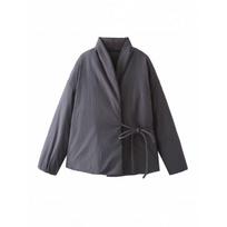 Women's Winter Oversized Wrap Parka Coat Design Solid Color Bow Jacket XXS juoda