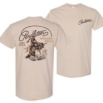 Pendleton Vilnos Audimo Fabrikų Kaubojus Jojikas T-shirt 2 pusės, Nuo 1863 Vakarų Grafinis Unisex T-shirt XXXL