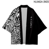 Japoniško kimono mados tendencija, margintas apsiaustas, drabužiai 2XL