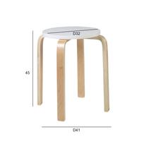 Taburetė SIXTY-1, D41xA45cm, medžiaga: klijuota mediena su beržo fanera, spalva: balta - natūrali