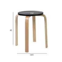Taburetė SIXTY-1, D41xA45cm, medžiaga: klijuota mediena su beržo fanera, spalva: juoda - natūrali
