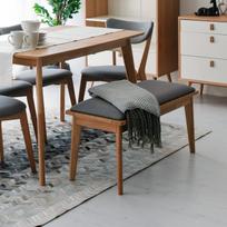 JONNA suolas 92x40x45 cm, sėdynė aptraukta pilku audiniu, kojos ir rėmas: kaučiukmedis, spalva: natūrali