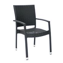 WICKER-3 kėdė su porankiais, juoda