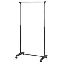 FRED drabužių kabykla ant ratukų, 85x43xA95-16 cm, spalva: juoda, chromuota