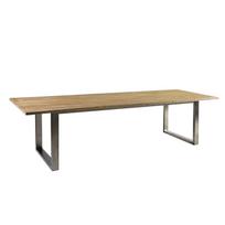 NAUTICA stalas 280x100xA76 cm, stalviršis: tikmedis, apdaila: kaimiškas, nealyvintas, kojos: nerūdijantis plienas