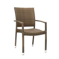 WICKER-3 kėdė su porankiais, kapučino spalvos