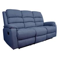 MANUEL trivietė sofa-fotelis su rankiniu mechanizmu, tamsiai mėlyna