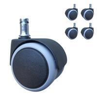 Kėdės ratukai, 5 vnt./komplekte, skersmuo 50 mm, kaištis: 11 mm, su stabdžiu