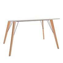 Valgomojo stalas HELENA WHITE 120x80xH75cm, stalviršis: 18mm MDF, spalva: balta, kojelės: ąžuolo