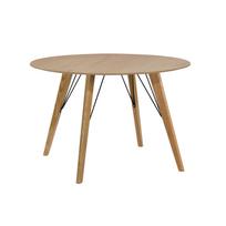 Valgomojo stalas HELENA, D100xA75 cm, stalviršis: ąžuolo fanera, MDF, apdaila: lakuota, kojos: ąžuolo masyvas