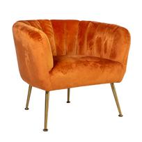 TUCKER fotelis 78x71xA69 cm, užvalkalo medžiaga: aksomas, spalva: ochra, kojos: aukso spalvos nerūdijantis plienas