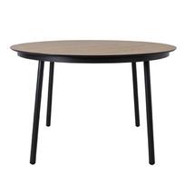 HELSINKI sodo stalas, D120xA74cm, laminuota tikmedžio lenta, aliuminio rėmas