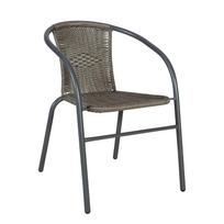 BISTRO kėdė 52x58xH72cm, sėdynė ir atlošas: plastikinė vytelė, rėmas: plienas, spalva: pilka