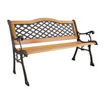 Sodo suolas CARTAGO 126x61xA84,5 cm, medinė sėdynė, ketaus rėmas