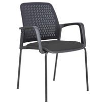 FUSION lankytojų kėdė, 60x55xA84,5 cm, sėdynė: audinys, atlošas: poliesterio tinklelis, spalva: juoda, rėmas: juodas