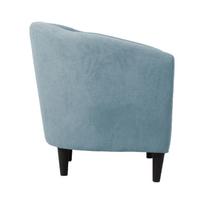 WESTER fotelis 76x68,5xA74 cm, užvalkalo medžiaga: audinys, spalva: pilkai mėlyna, tamsios medinės kojelės