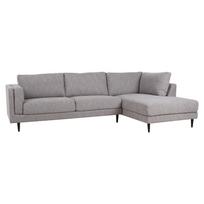 Kampinė sofa LISBON, dešininis kampas, 289x92 / 175x89 cm, pilka