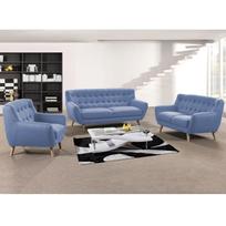 RIHANNA trivietė sofa, 185x84x87 cm, mėlyno audinio užvalkalas
