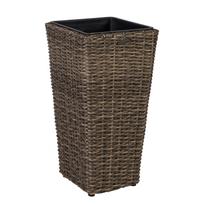 PINTAS vazonas WICKER, 28x28xA60cm, plastikinė vytelė, tamsiai ruda