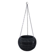 WICKER pakabinamas vazonas, D32xA22cm, juodas
