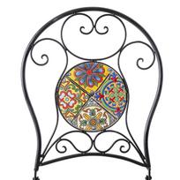 MOROCCO sodo kėdė, 38x38x93 cm, sulankstoma, apvaliu atlošu ir sėdyne, juodo metalo rėmas