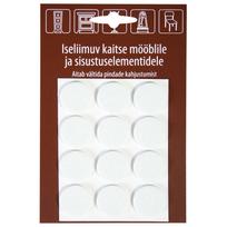 Baldų grindų apsaugos pagalvėlės D23mm x 12 vnt., veltinio, spalva: balta.