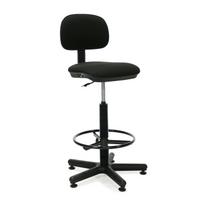 Aukšta darbo kėdė SENIOR 44x39,5-42xA87-118,5 cm, sėdynė ir atlošas: audinys, spalva: juoda