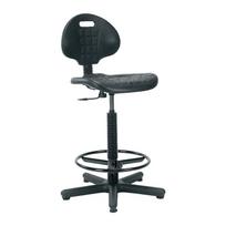Aukšta darbo kėdė NARGO 71x71x89-120 cm, sėdynė ir atlošas: plastikas, spalva: juoda
