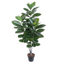 Dirbtinis medis „Rubber Plant“, aukštis 130 cm, juodas vazonas