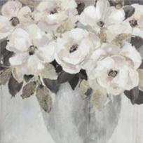 Aliejinis paveikslas 80x80 cm, baltos gėlės