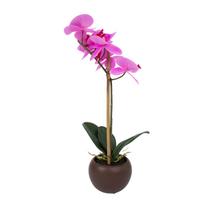 Violetinė orchidėja su 1 šakele SODE, aukštis 46 cm, juodas vazonas