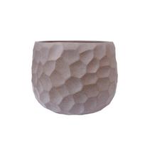 Žemas vazonas CUBO-3, D28xH20cm, pilkai rudas