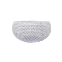 Žemas vazonas CUBO-3, D28xH14cm, baltas