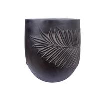 Žemas vazonas PALM-3, D32xA32cm, tamsiai pilkas