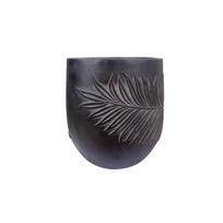 Vazonas, žemas PALM-4, D22xA22cm, tamsiai pilkas