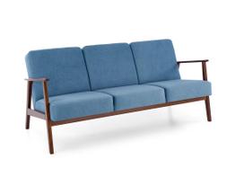 MILANO 3S sofa, mėlyna CASTEL#74/tamsus riešutas