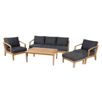 MALDIVE sodo baldų komplektas: stalas, sofa, 2 kėdės, pufas